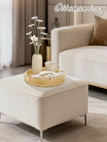 11.8″ Round Bamboo Serving Tray with Handles