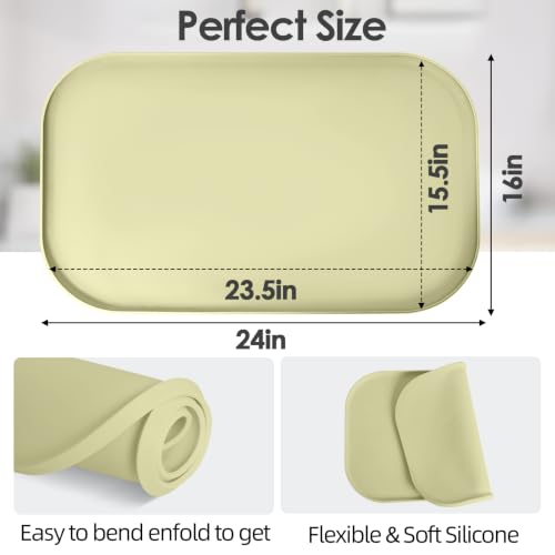 Silicone Coffee Maker Mat with Lip for Countertops