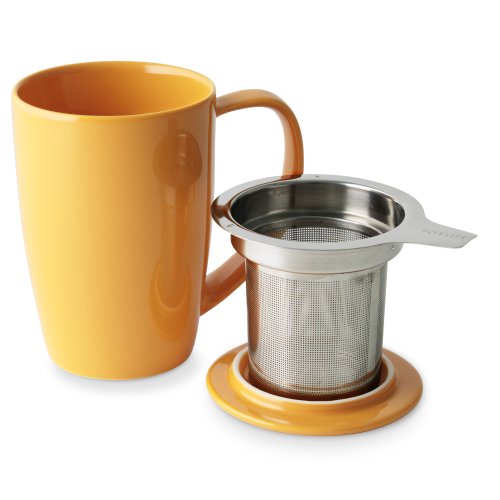 Curve Tall Tea Mug with Infuser and Lid 15 ounces