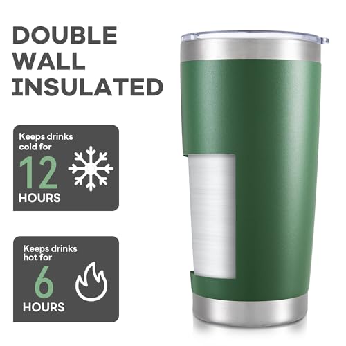 20 oz Tumbler with Lid Stainless Steel Insulated Tumblers Bulk Cups Mug (8 Count)