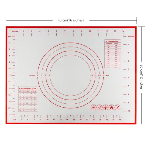 silicone pastry non stick baking mat with measurement fondant mat with three sizes for silicone baking mat