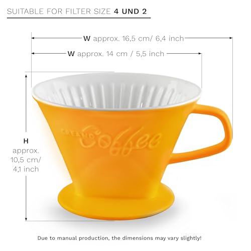 Porcelain Coffee Dripper Saffron Yellow