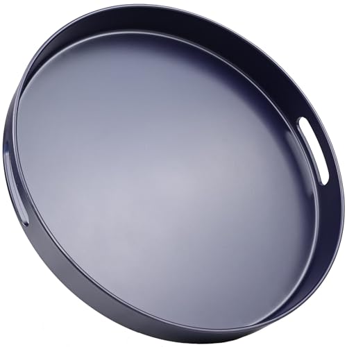Navy Blue Decorative Serving Tray with Handles