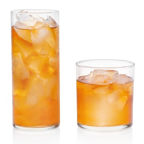 Miles Tumbler and Rocks Bar Drinkware Glasses Set (16 Count)