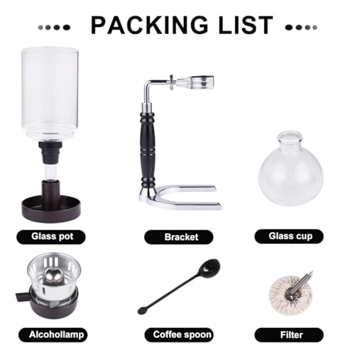 Syphon Coffee Maker Tabletop Glass Siphon Pot Glass Technica Siphon Vacuum Coffee Maker (360 milliliter Count)