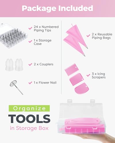32 Piping Bags and Tips Set Frosting Piping Kit for Beginners & Pros (32 Count)