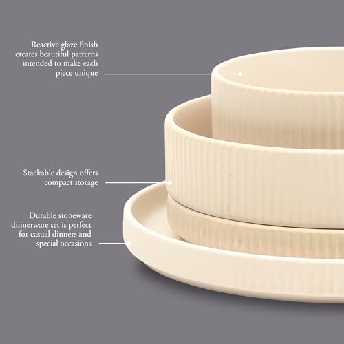 Deerfield 16 Piece Stoneware Dinnerware Set