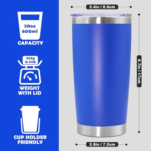 20oz Tumbler Stainless Steel Tumbler Coffee Tumbler with Lid Dark Blue