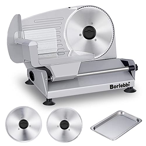 Meat Slicer 200W Electric Food Slicer with 2 Removable 7.5" Blades