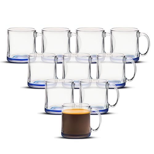 Clear Glass Coffee Mugs 13 oz. Set of 10 (10 Count)
