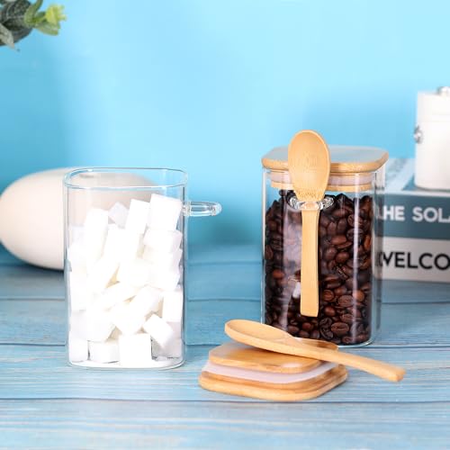 Glass Jar with Bamboo Lid and Spoon (3 Count)