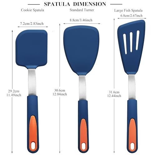 3 Pieces Silicone Spatula Set (3 Count)