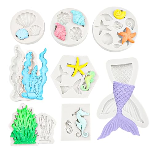 Ocean Chocolate Fondant Mold Set Food (8 Count)