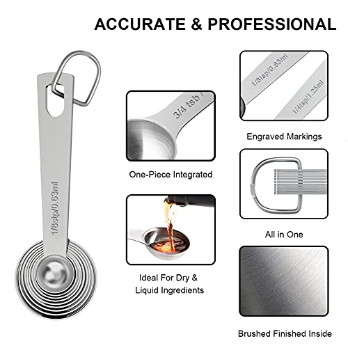 21 Pcs Stainless Steel Measuring Cups and Spoons Set