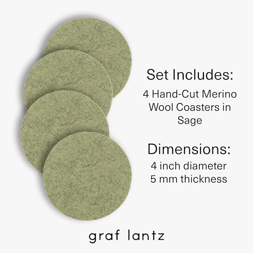 Bierfilzl Merino Wool Round Coasters Set of 4 (4 Count)