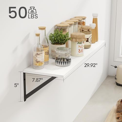 White Deep Floating Shelves for Wall (2 Count)