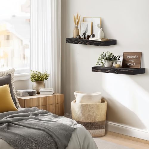 Solid Wood Floating Shelves (2 Count)