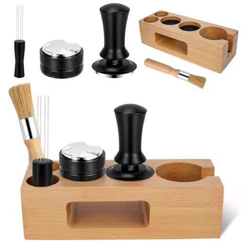 5 Pack Espresso Tamper Set 51mm with Espresso Tamping Station