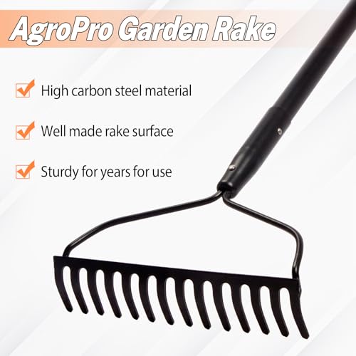 Garden Rake for Lawn Heavy Duty