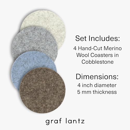 Bierfilzl Merino Wool Round Coasters Set of 4 (4 Count)