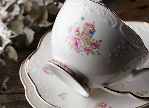 16pcs Vintage Porcelain Flower Series Tea Set with Teapot Warmer