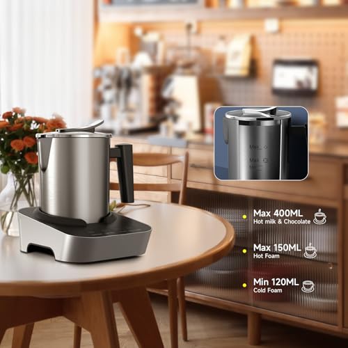 4-in-1 Electric Milk Frother and Steamer with Auto Shut-Off