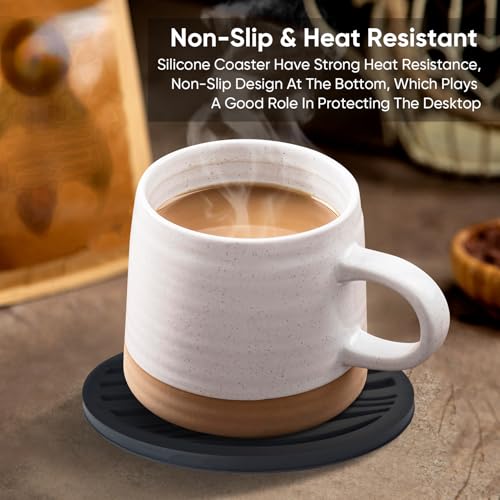 6 Pack Rubber Drink Coasters with Holder
