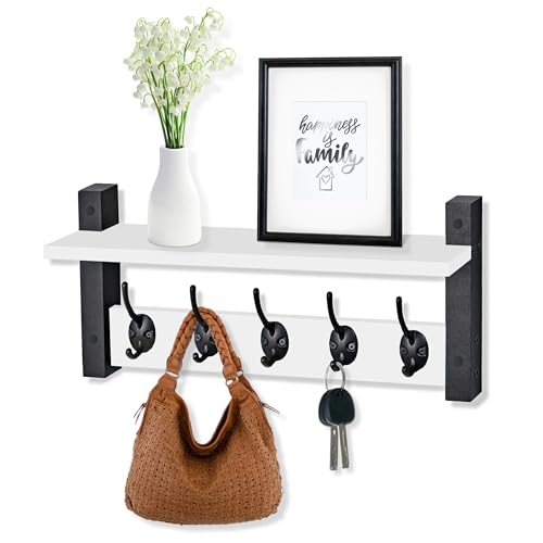 Coat Rack Wall Mount with Shelf