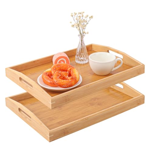 2 PCS Bamboo Serving Tray (2 Count)