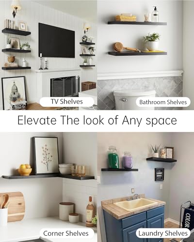 Black Floating Shelves 22.5in