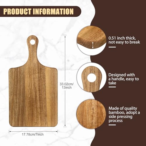 6 Pcs Thick Wood Cutting Boards for Chopping Serving (6 Count)