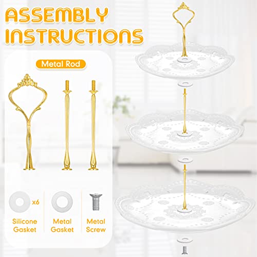 2 Pcs 3 Tier Porcelain Cupcake Stand (2 Count)