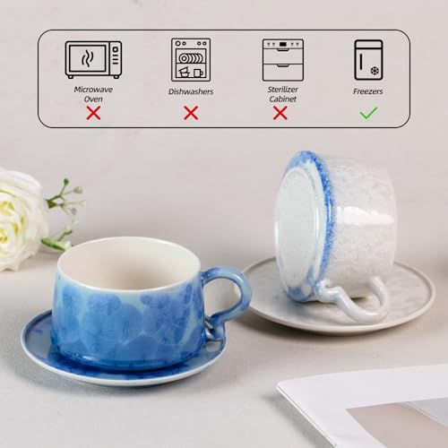 Tea Cups and Saucers Set of 2 (2 Count)