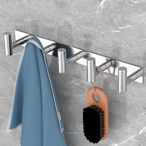 Silvery Hat and Coat Wall Mount Rack (2 Count)