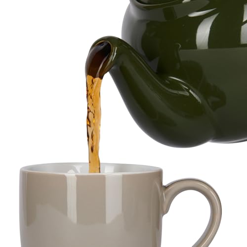 Farmhouse 4 Cup Ceramic Teapot with Removable Infuser and Lid