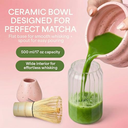 Matcha Whisk Set With Ceramic Matcha Bowl (9 Count)