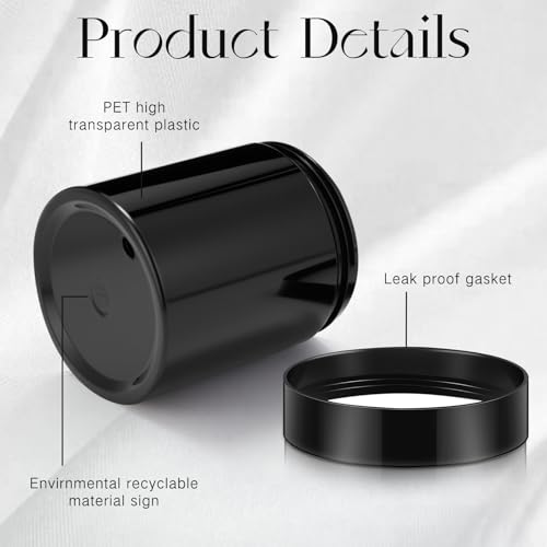 4 Pcs Plastic Jars Wide Mouth with Lids (4 Count)