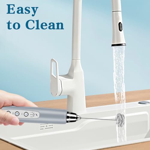 Milk Frother Wand Rechargeable Handheld Whisk Coffee 3 Speed Adjustable