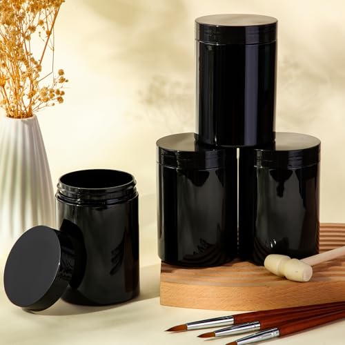 4 Pcs Plastic Jars Wide Mouth with Lids (4 Count)