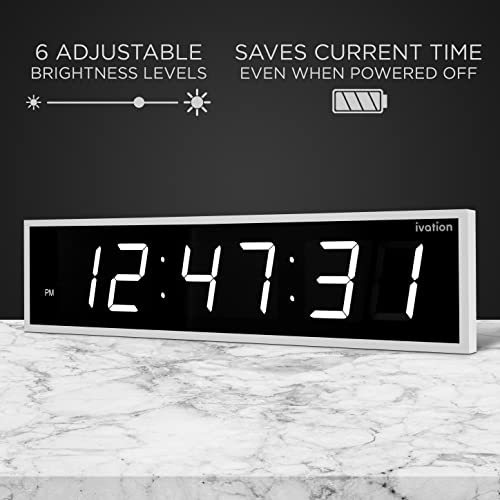 Oversized Digital Wall Clock with Large LED Display & Timer
