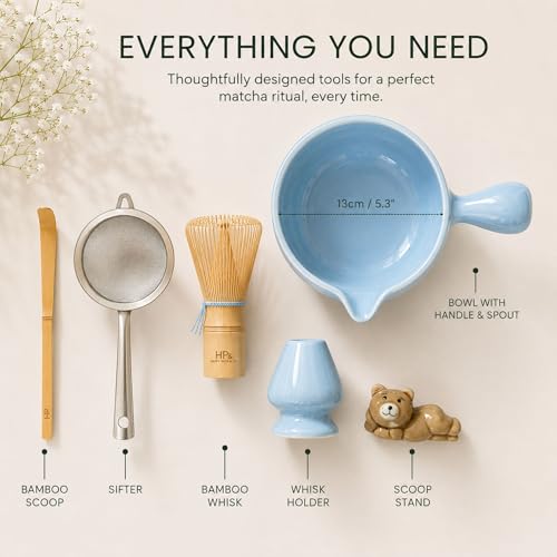 HAPPY PATH & CO Patented Matcha Bowl Set with Handle & Spout