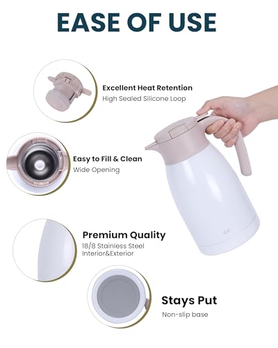 50.7 Ounces Stainless Steel Thermal Coffee Carafe with Lid