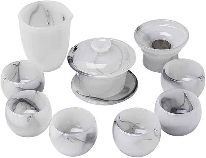Glass Tea Gift Set, White Jade Gaiwan and Teacups-suit5