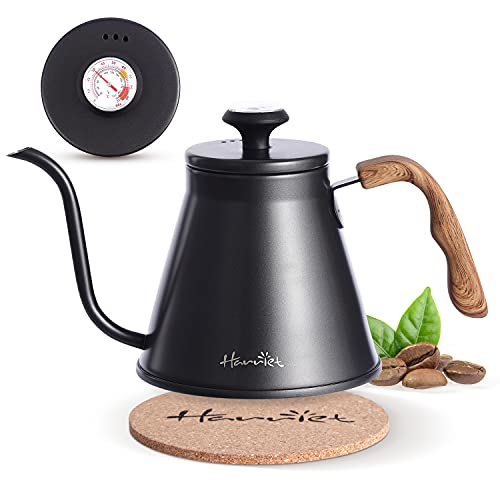 Gooseneck Kettle with Thermometer for Pour Over Coffee and Tea