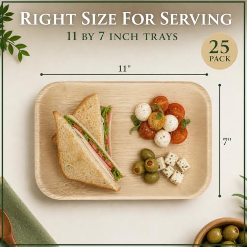 Eco Friendly Bamboo Trays (25 Count)