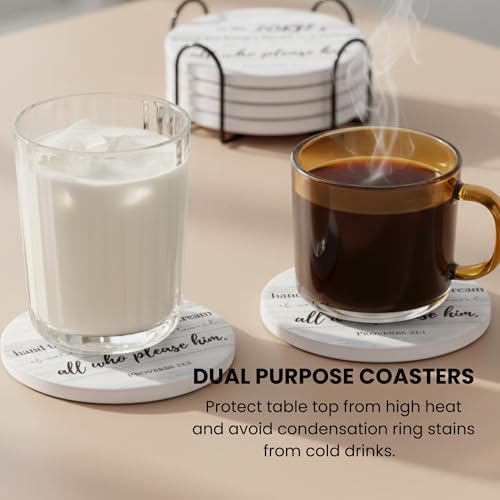 Christian Coasters Set of 6 with Holder