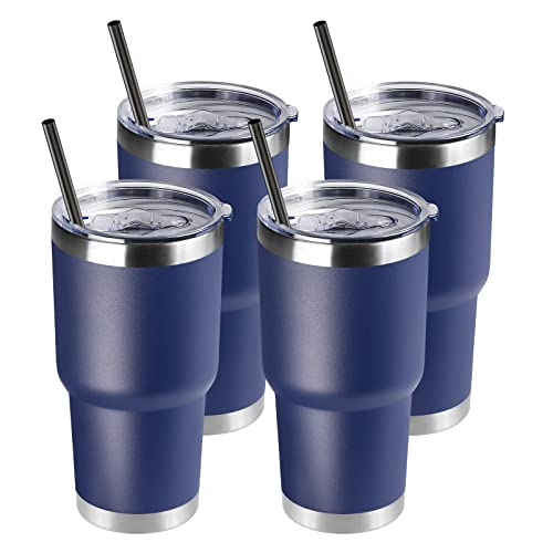 30 oz Tumbler with Lid and Straw (4 Count)