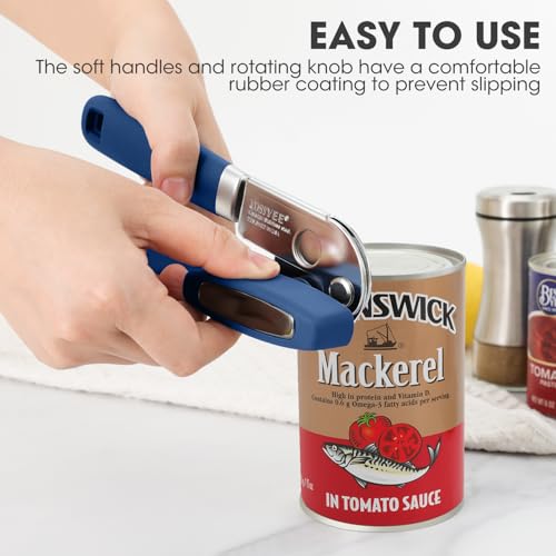 Manual Can Opener Hand Held with Magnet for Home Kitchen