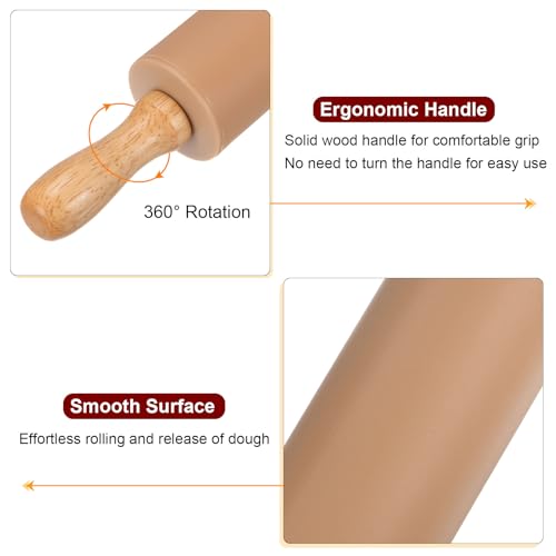 Silicone Rolling Pins for Baking 12.2 Inch Non