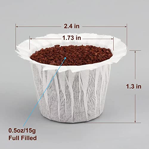300 Count Paper Coffee Filters with 1 Reusable K Cup for Keurig Single Serve 1.0 and 2.0